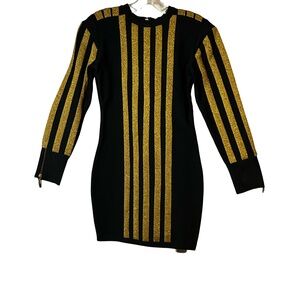 BRAND NEW!!! Black Bodycon Dress with Gold Stripe Detail